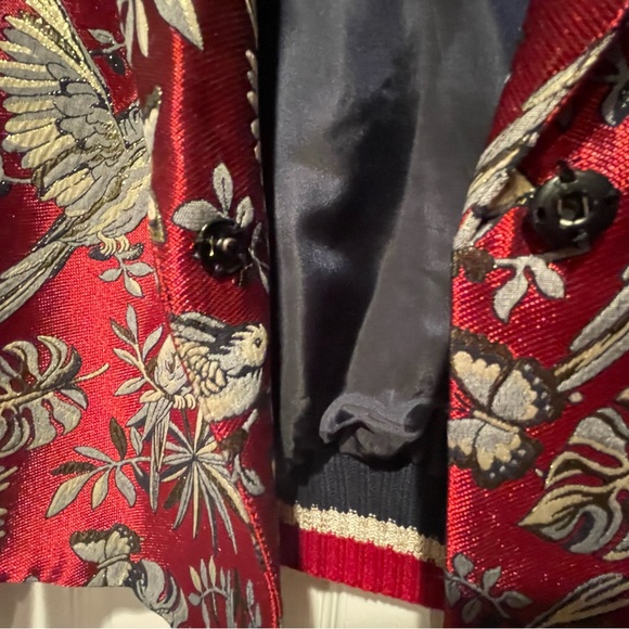 Roman USA MAROON BROCADE PRINT STRETCHED CUFF BLAZER (NWT) Size 6 - Picture 7 of 12